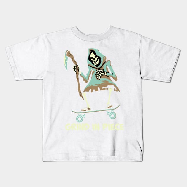 Grind In Piece Kids T-Shirt by OldSchoolRetro